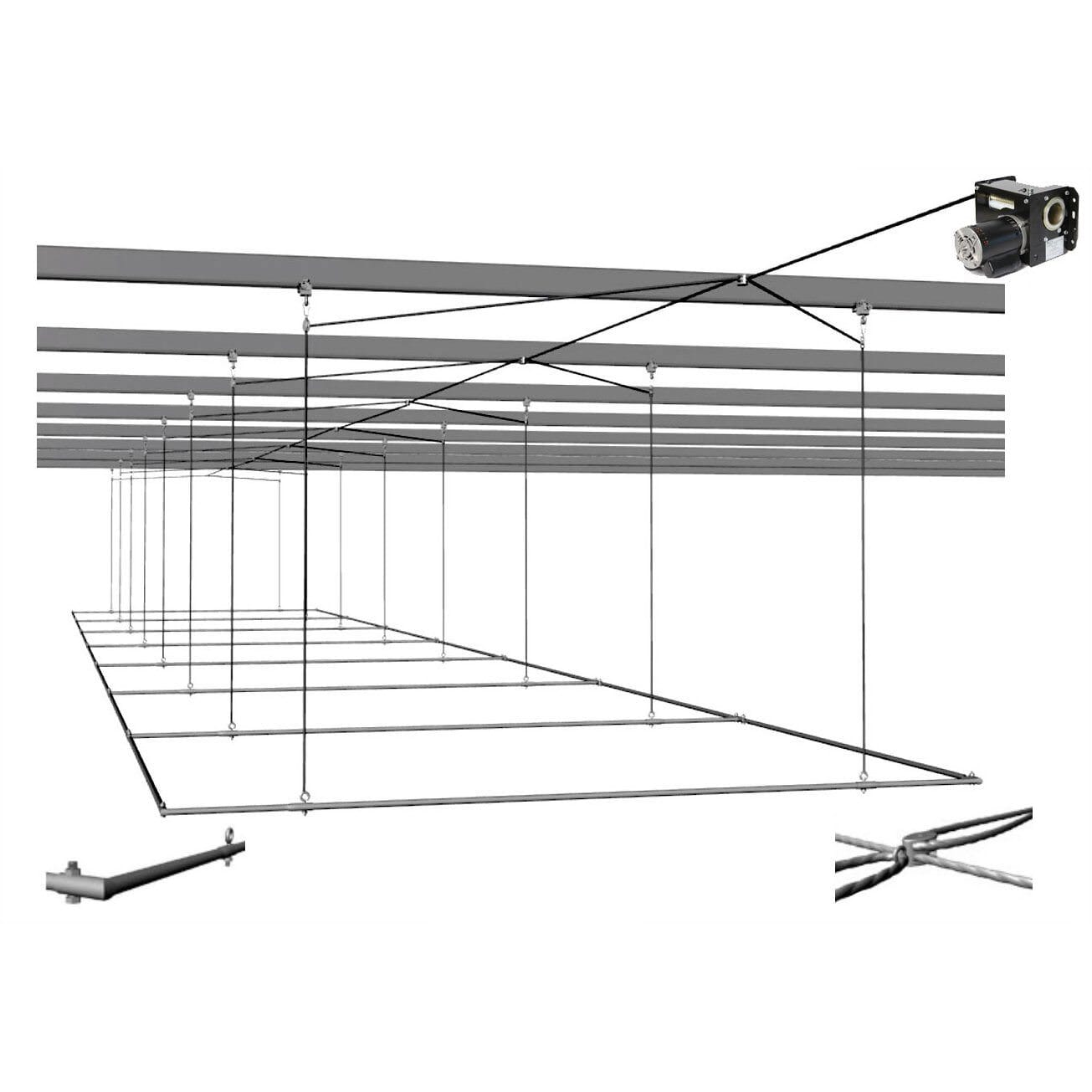 55' - 70' Suspended Air Frame Batting Cage with Winch