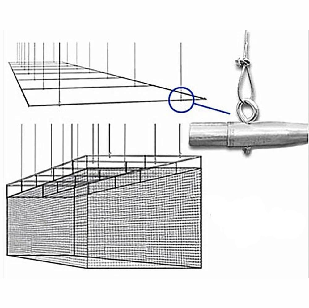 55' - 70' Suspended Batting Cage Frame - 1 1/2" illustration