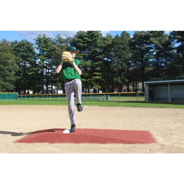 6" Youth League Portable Pitching Mound - Full Size Clay with Pitcher About to Throw Ball