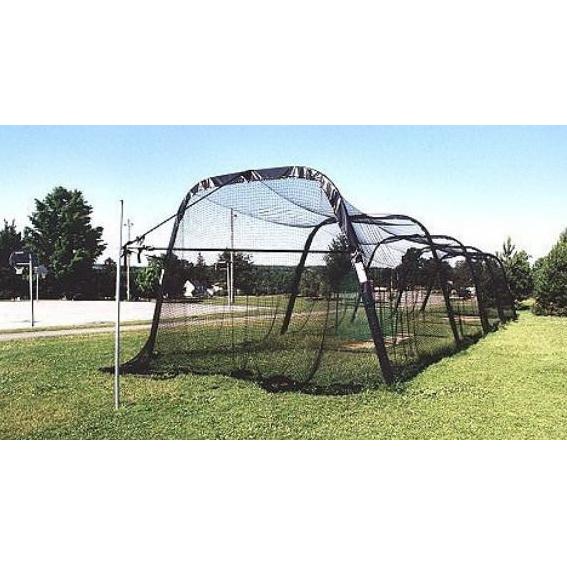 BATCO Indoor and Outdoor Foldable Batting Cage with Net #42 Braided Nylon assembled view