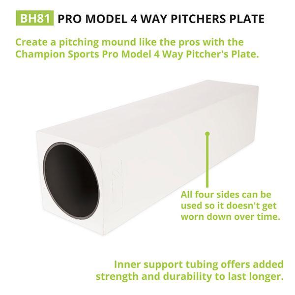 Champion Sports Pro Model 4 Way Pitcher's Plate with description