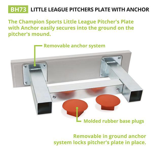 Champion Sports Youth Pitchers Plate with Anchor facing 