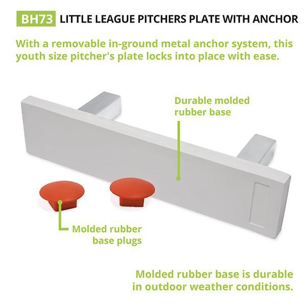 Champion Sports Youth Pitchers Plate with Anchor rubber base facing front 