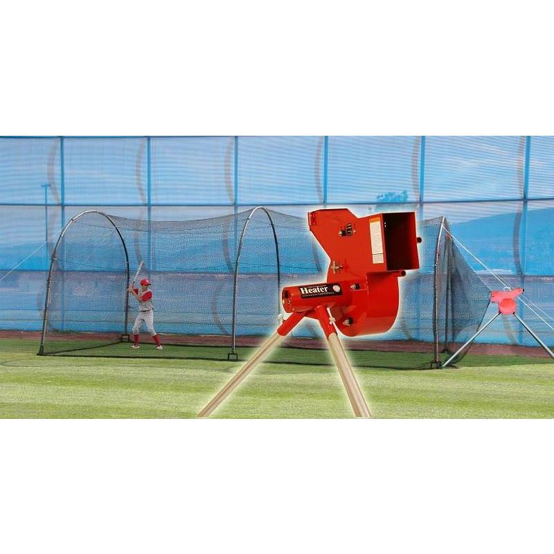 Heater Combo Pitching Machine & Xtender 24' Batting Cage