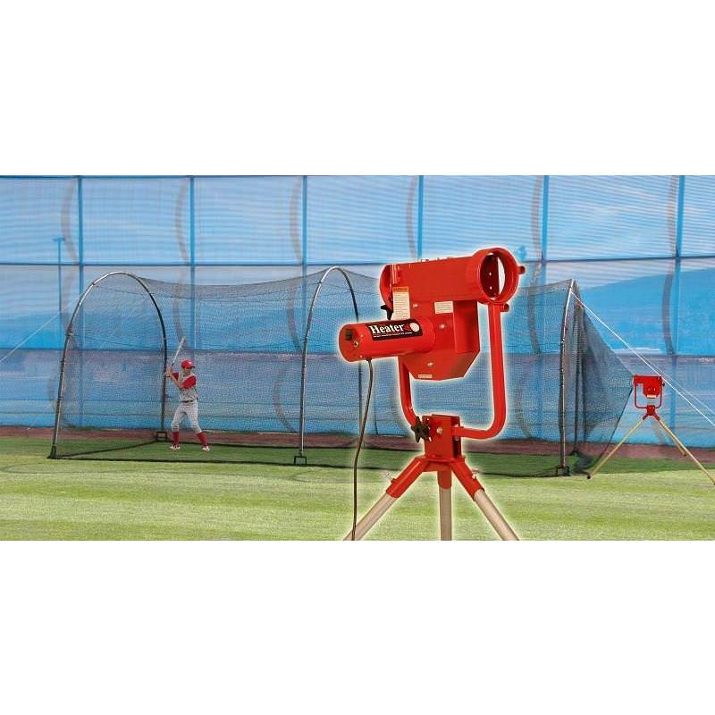 Heater Pro Pitching Machine & Xtender 24' Batting Cage Package