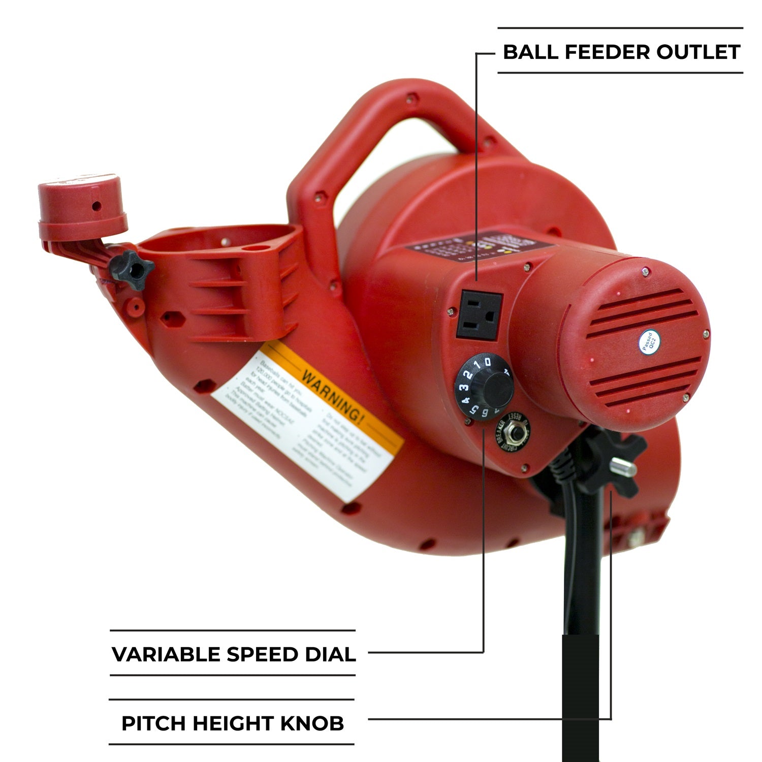 Heater Sports BaseHit Baseball Pitching Machine side parts diagram