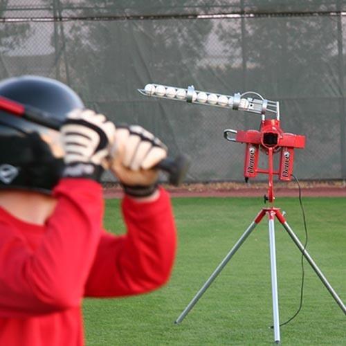 Heater Sports Deuce 75 MPH Baseball Pitching Machine Pivot Head View