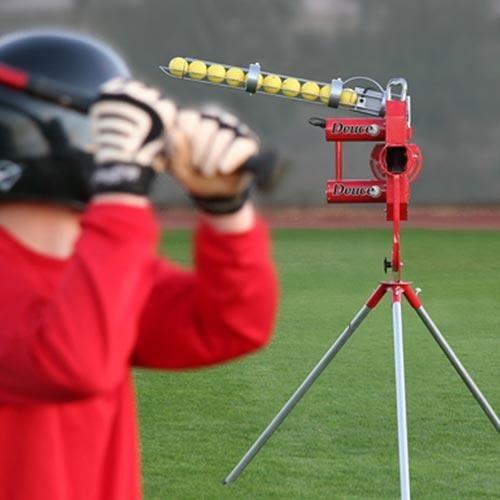 Heater Sports Deuce 75 MPH Baseball Pitching Machine Batting Practice Dimpled Balls