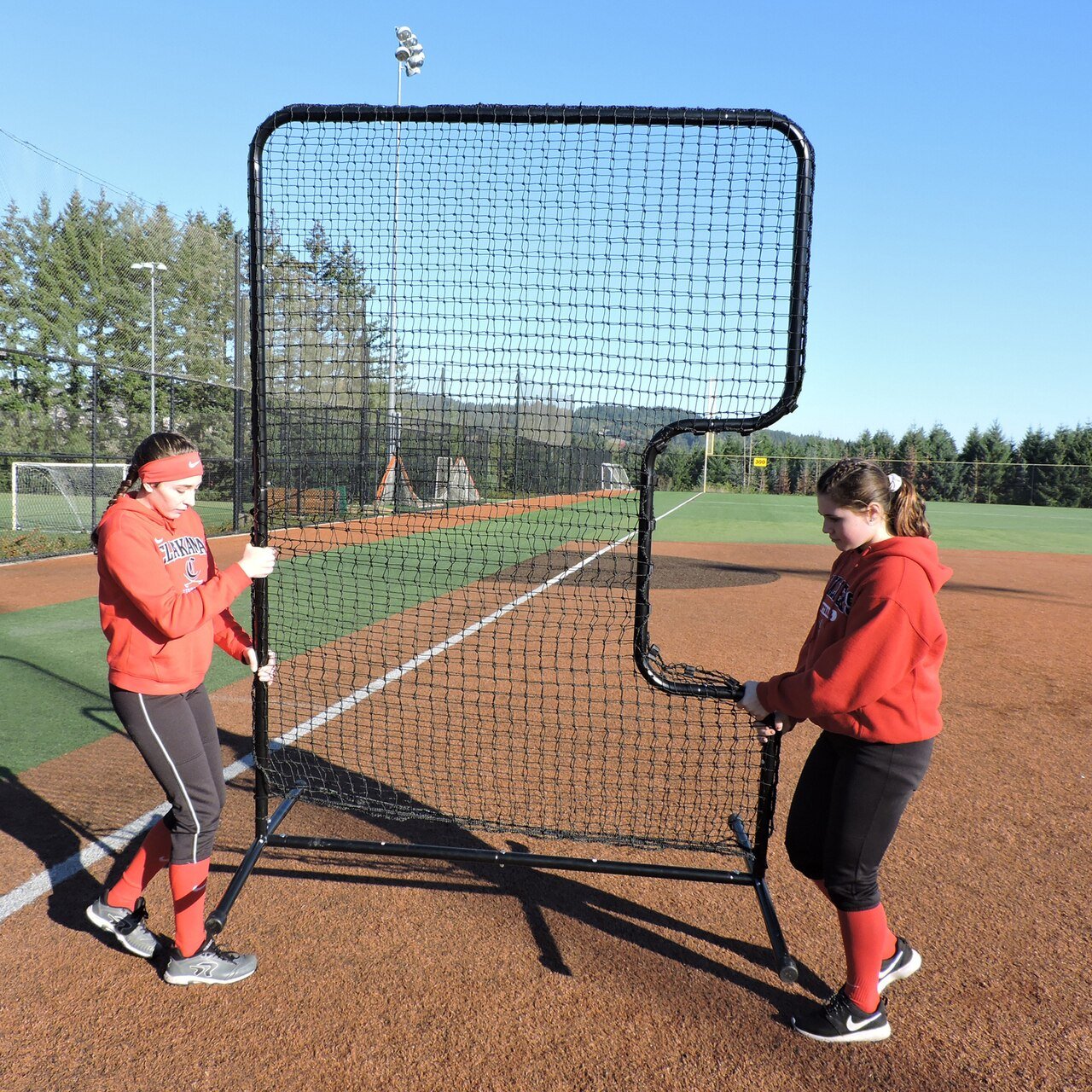 Softball Protective C-Shaped Screen with Players