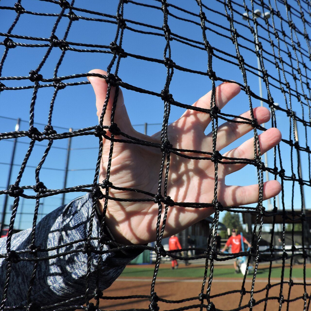 Softball Protective C-Shaped Screen Net Close Up 