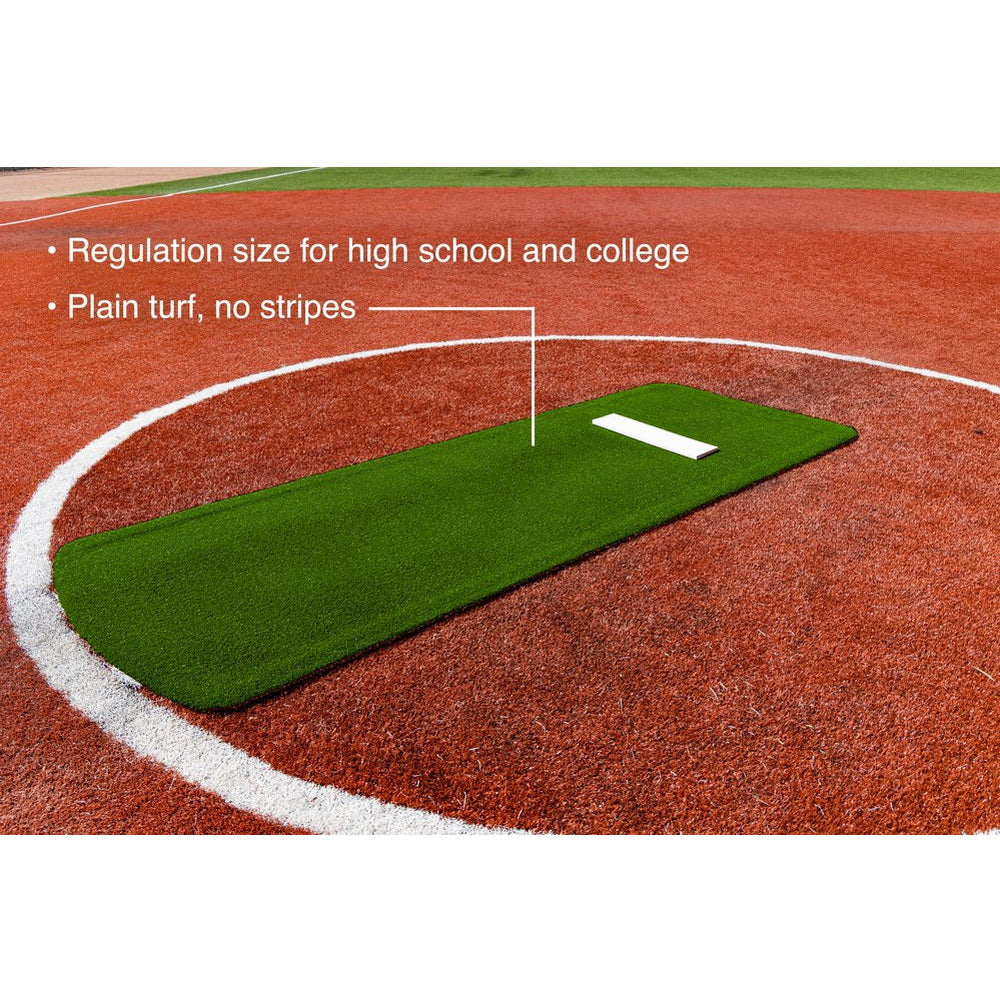 Paisley's Long Spiked Non-Slip Softball Pitching Mat green on red turf with details