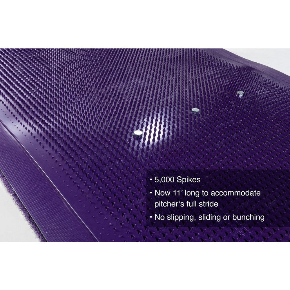 Paisley's Ultimate Spiked Softball Pitching Mat purple bottom close up view