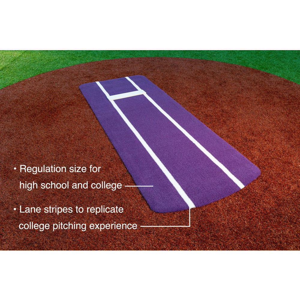 Paisley's Pro Softball Pitching Mat with Non Skid Back purple details