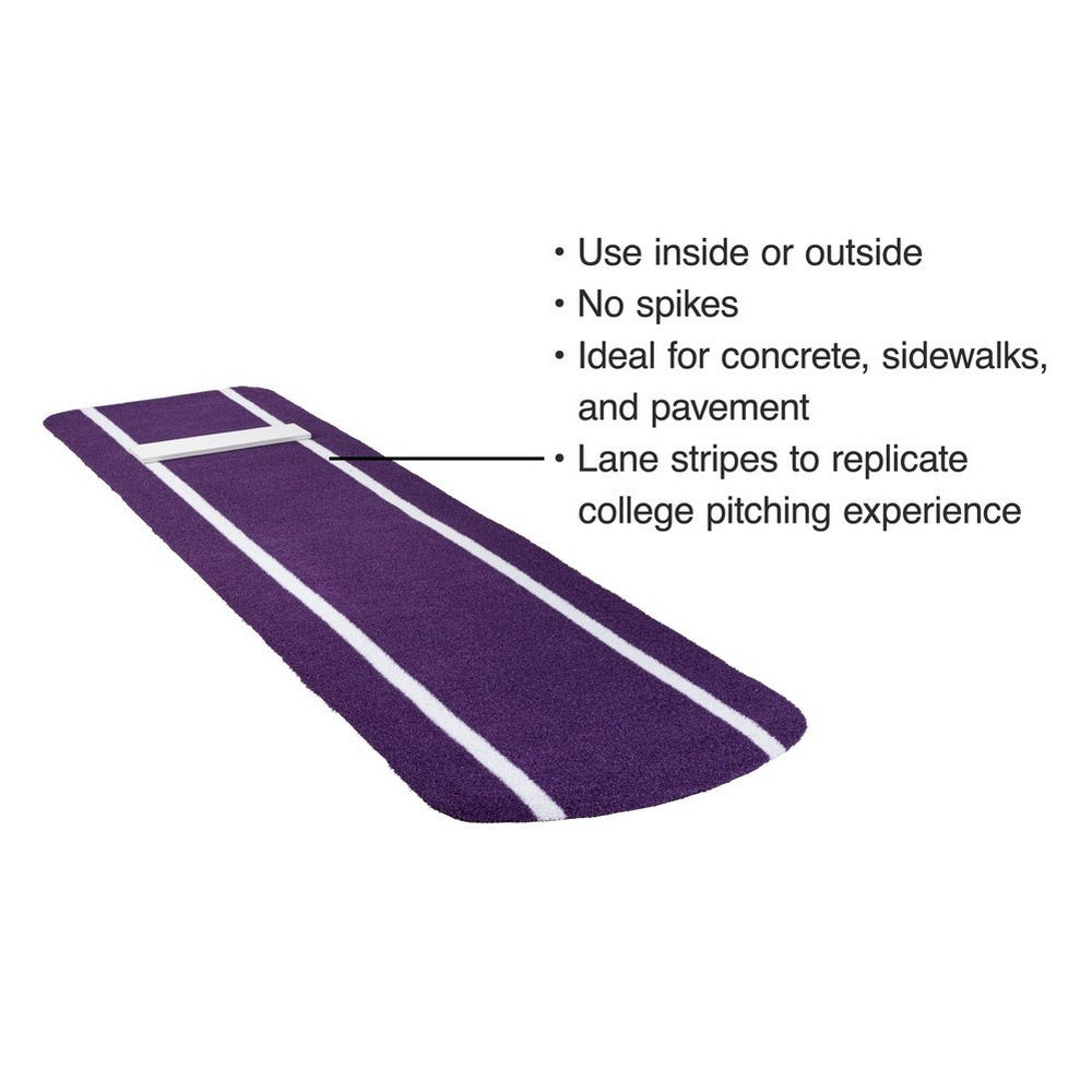Paisley's Signature Softball Pitching Mat with Power Line purple with features