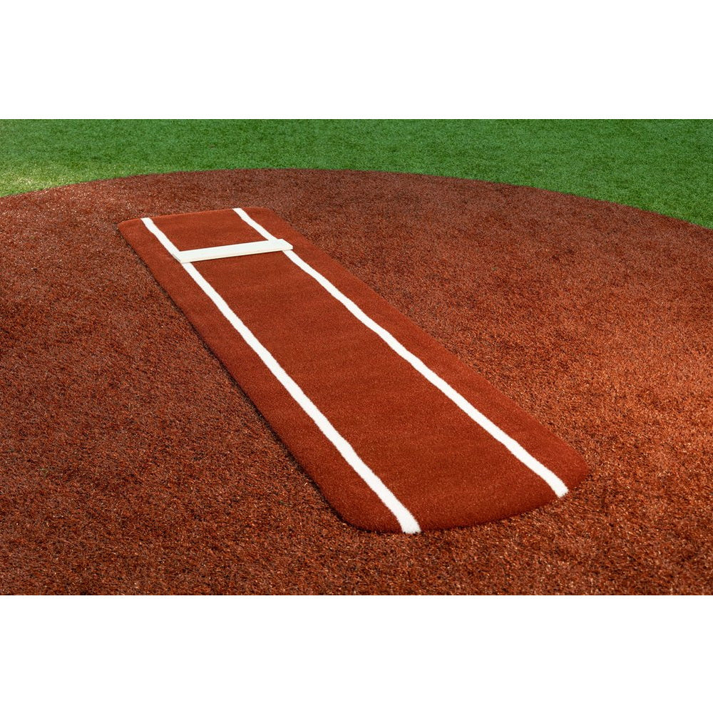 Paisley's Signature Softball Pitching Mat with Power Line red diagonal view