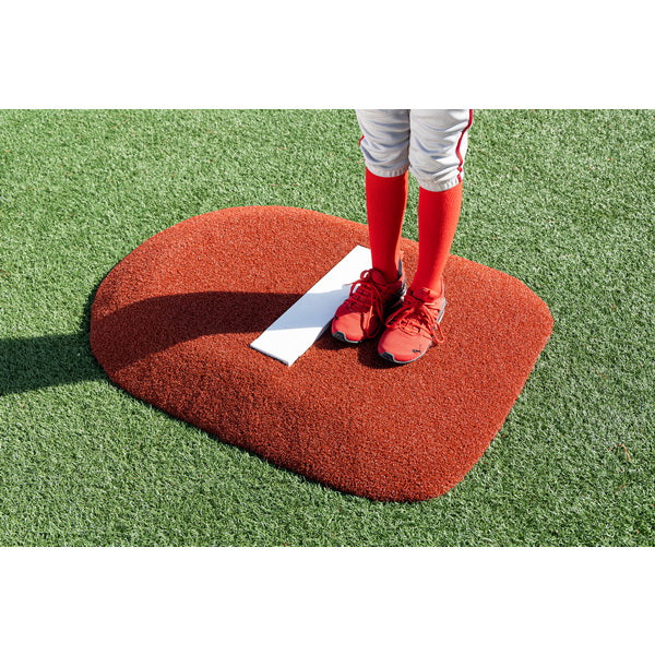 PortoLite 4" Youth Portable Pitching Mound Red Player Standing