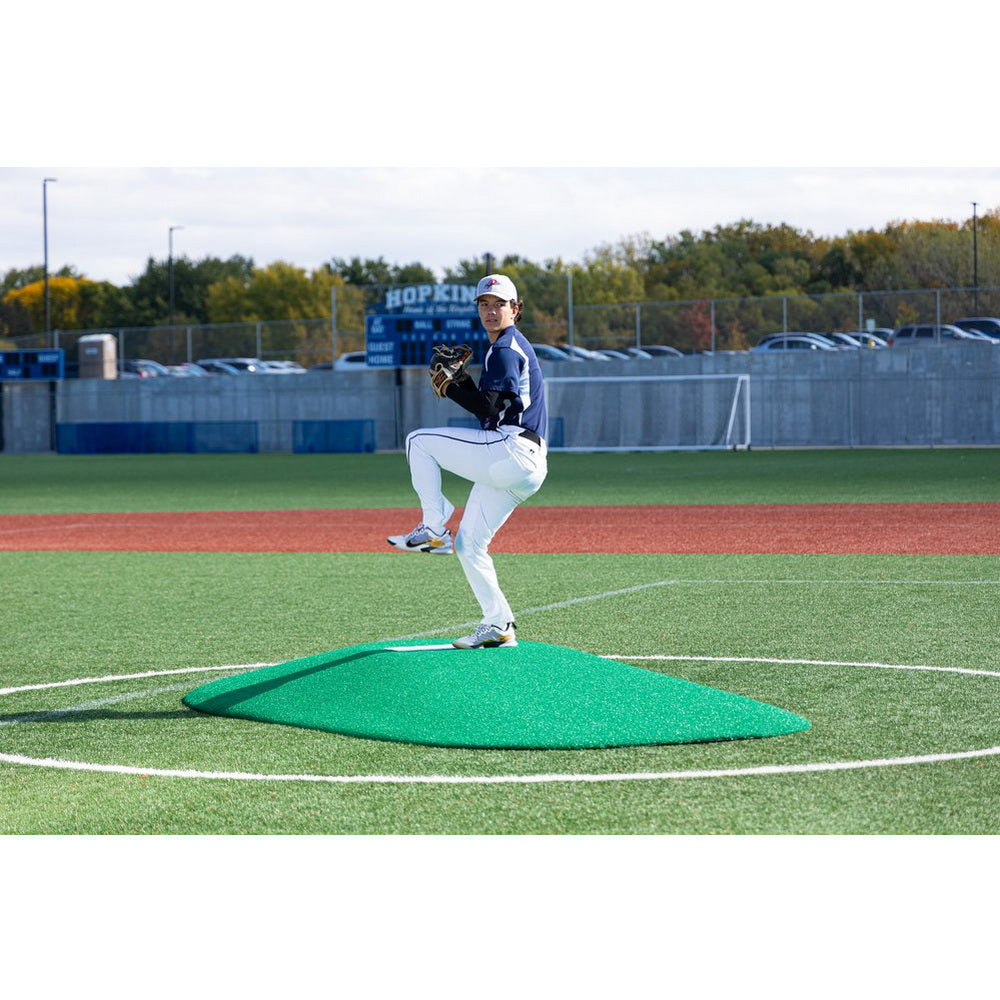 PortoLite 8" Full Length Portable Pitching Mound green front view pitcher