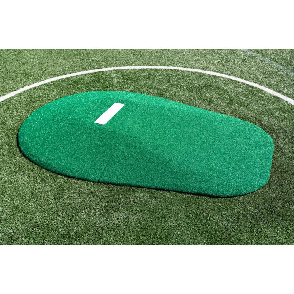 PortoLite Two-Piece 10" Portable Pitching Mound green top side view