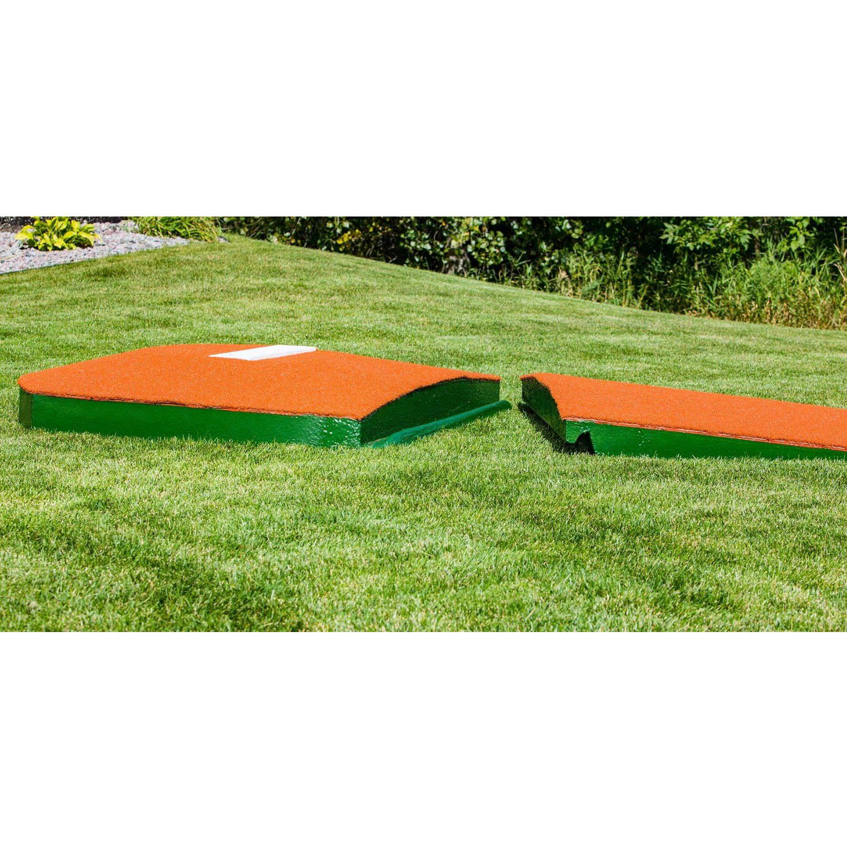 Portolite 10" Full Size 2-Piece Portable Practice Pitching Mound clay split view