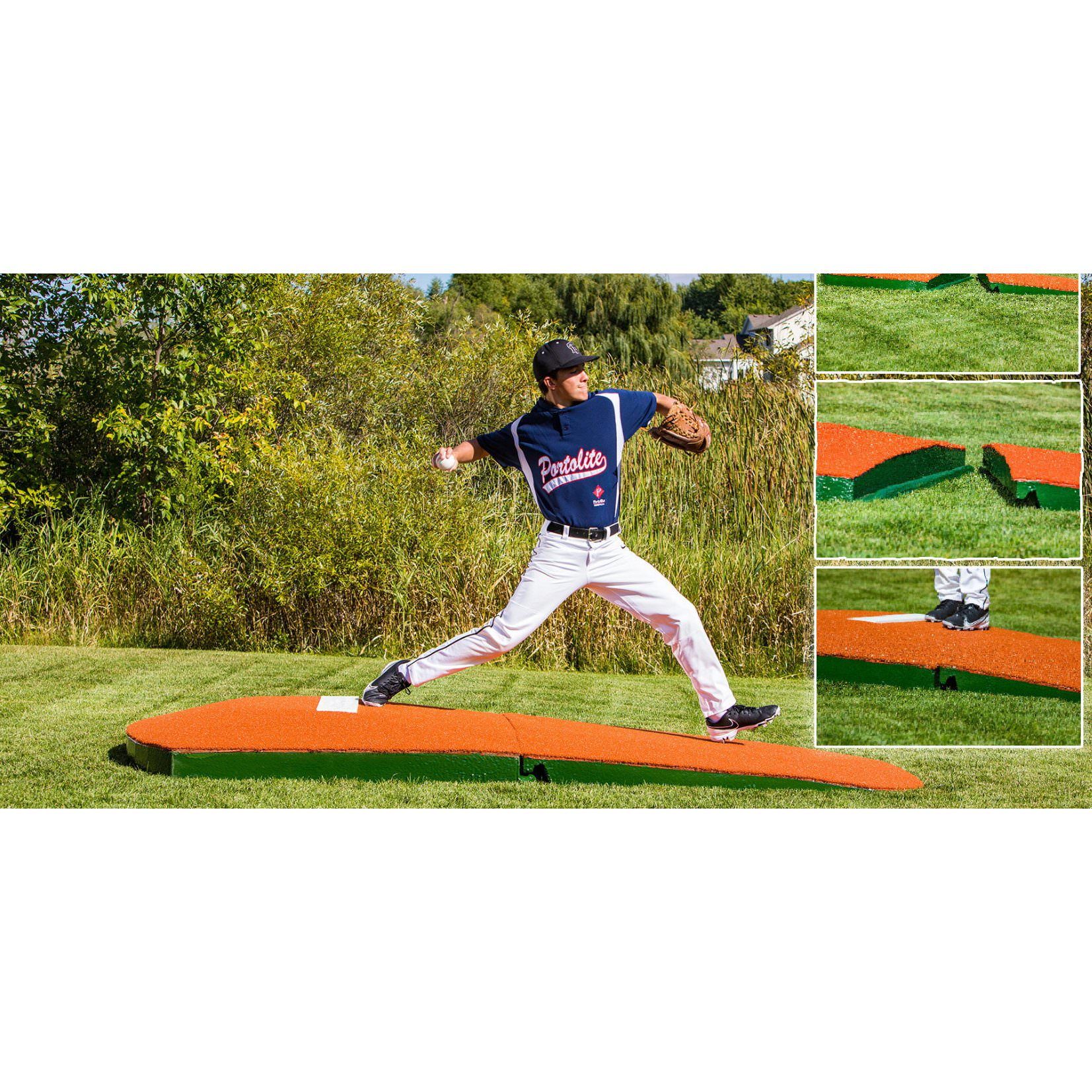Portolite 10" Full Size 2-Piece Portable Practice Pitching Mound clay with features