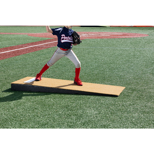 Portolite Jr. Practice Portable Pitching Mound tan pitcher stride