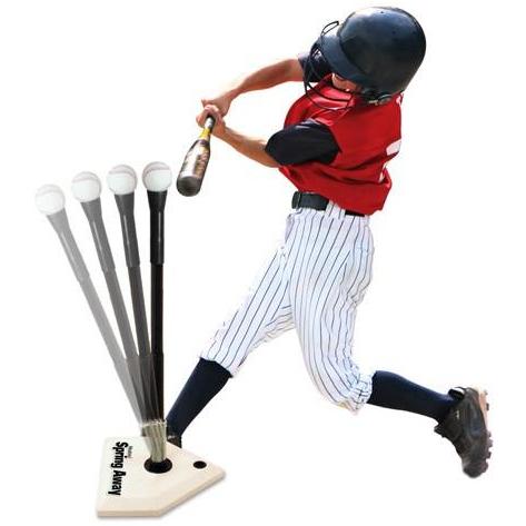 Spring Away Batting Tee Player Hitting