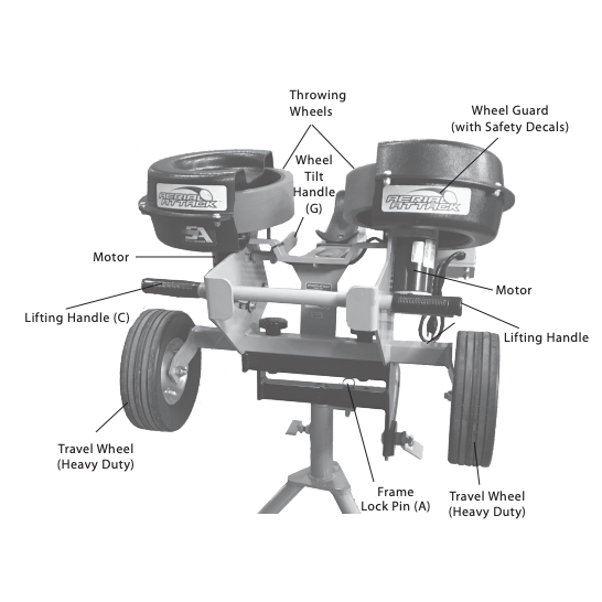 Aerial Attack Football Throwing Machine parts diagram