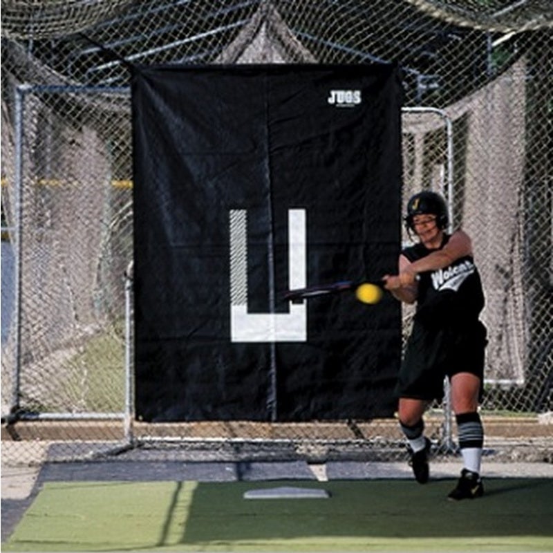 Batting Cage Backdrop and Pitcher's Trainer with Player Batting