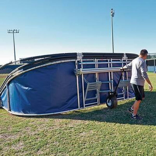 Big Bubba Elite Portable Backstop Hitting Turtle for Baseball Being Transported