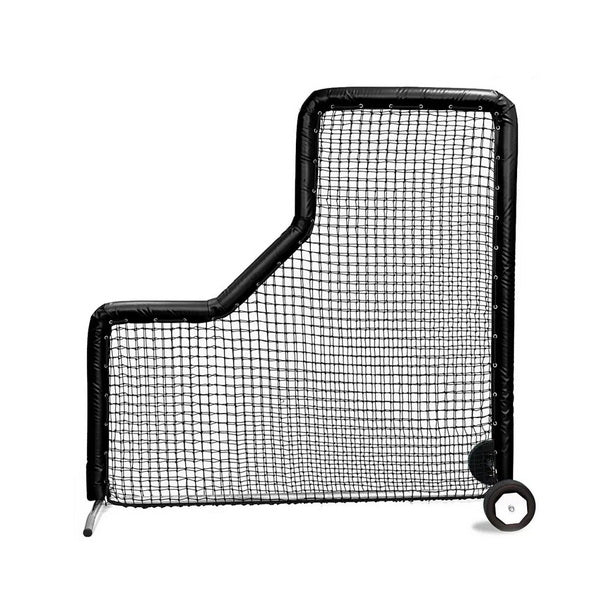 Bullet L-Screen for Baseball 7' x 7' Black With Wheels