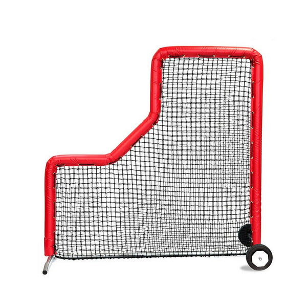 Bullet L-Screen for Baseball 7' x 7' Red With Wheels