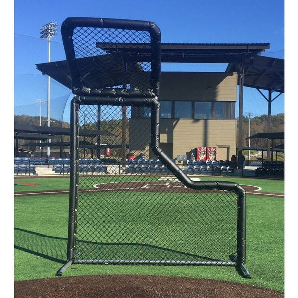 Bullet L-Screen for Baseball with Overhead Protector Front Angle View