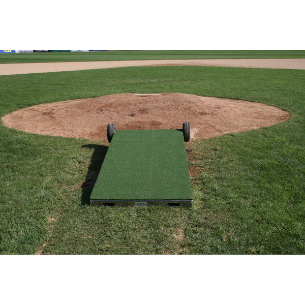 Collegiate Batting Practice Pitching Platform With Wheels Front View