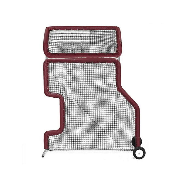 Combo L-Screen With Overhead Protector Maroon With Wheels