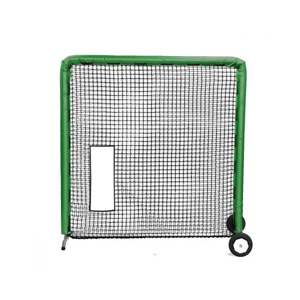 Fast Pitch Softball Bullet Screen 7' x 7' Green With Wheels