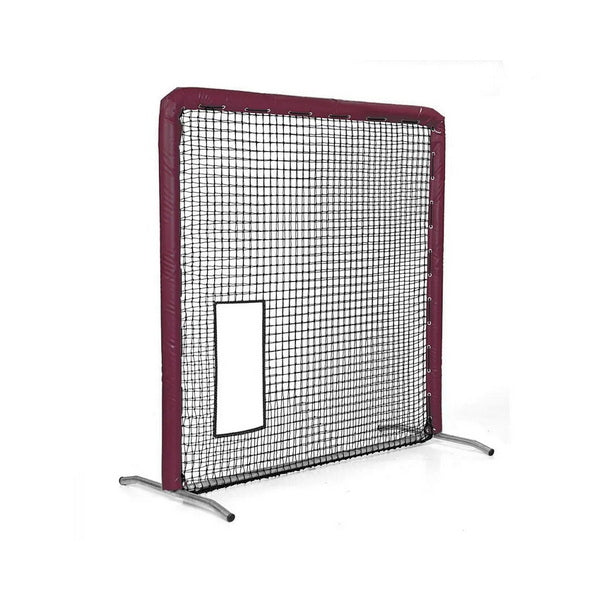 Fast Pitch Softball Bullet Screen 7' x 7' Maroon Side View
