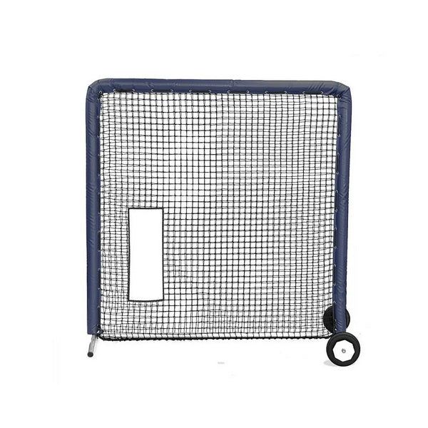 Fast Pitch Softball Bullet Screen 7' x 7' Navy With Wheels