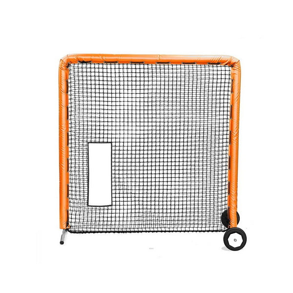 Fast Pitch Softball Bullet Screen 7' x 7' Orange With Wheels