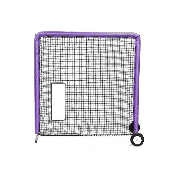 Fast Pitch Softball Bullet Screen 7' x 7' Purple With Wheels