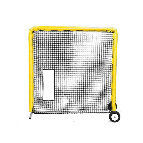 Fast Pitch Softball Bullet Screen 7' x 7' Yellow With Wheels