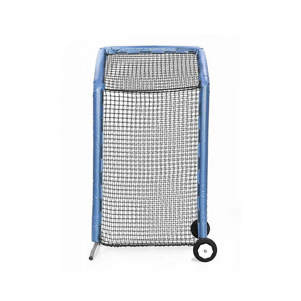 Fast Pitch Softball Screen W/ Overhead 8' x 4' Columbia Blue With Wheels