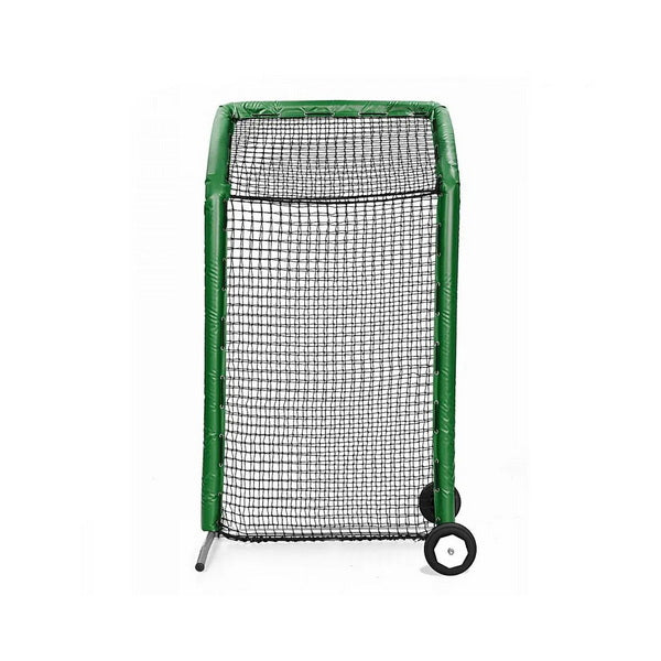 Fast Pitch Softball Screen W/ Overhead 8' x 4' Green With Wheels