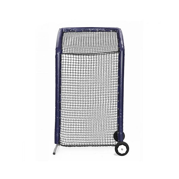 Fast Pitch Softball Screen W/ Overhead 8' x 4' Navy With Wheels