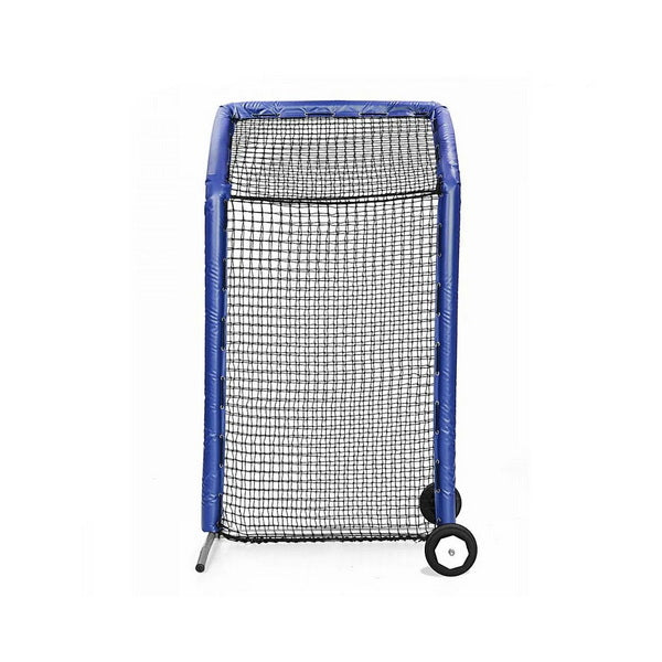 Fast Pitch Softball Screen W/ Overhead 8' x 4' Royal With Wheels