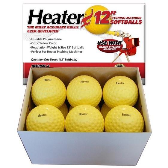 Heater Sports 12 Inch Pitching Machine Softballs - Dozen