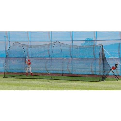 Heater Sports BaseHit & PowerAlley 22' Batting Cage Kit with Player Inside the Cage