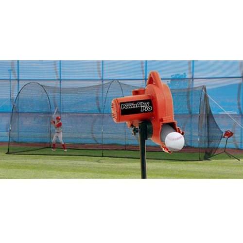 PowerAlley Pro Real Pitching Machine & PowerAlley 22' Cage