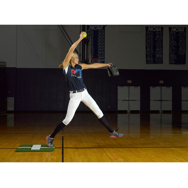 Jennie Finch Mini Softball Pitching Mat Side View Throwing Ball