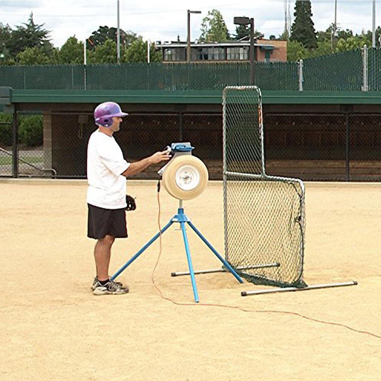 Jugs BP1 Pitching Machine for Baseball  and L Screen Set Up 