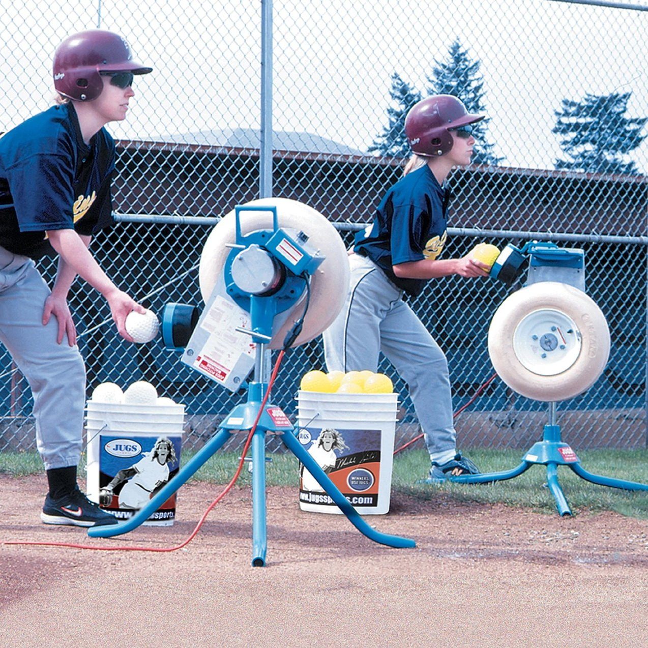 2 Jugs BP1 Pitching Machines for Softball used by Players for Practice